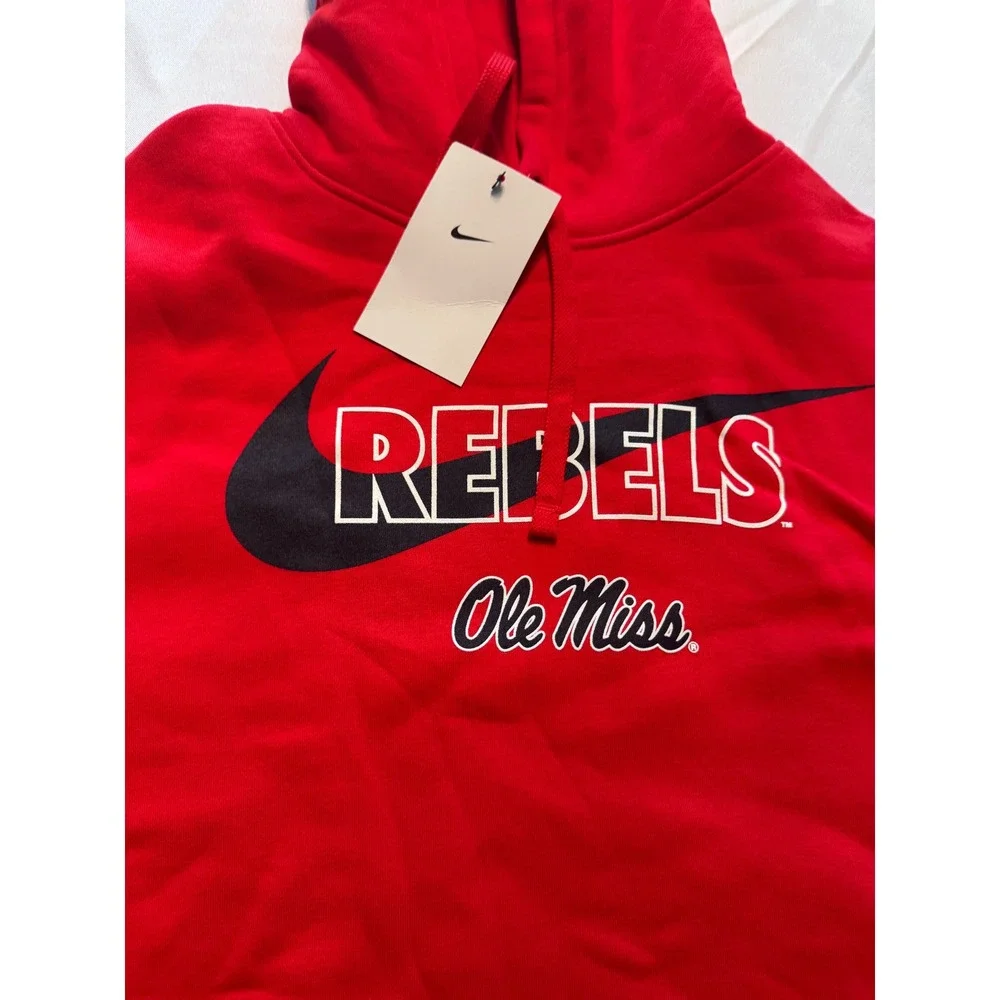Nike Ole Miss Rebels Club Fleece Hoodie Mens XXL University Red M31777 New